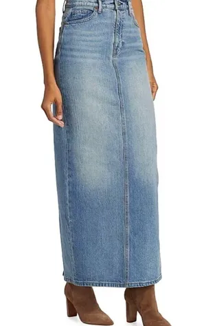 NWT Reformation Daria Ultra High Rise Denim Maxi Skirt in Merritt thumbnail 1