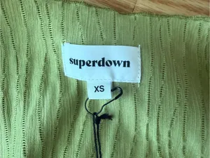 Superdown Eleanor Asymmetrical Cutout Crop Top Olive Green XS NWT Revolve thumbnail 6