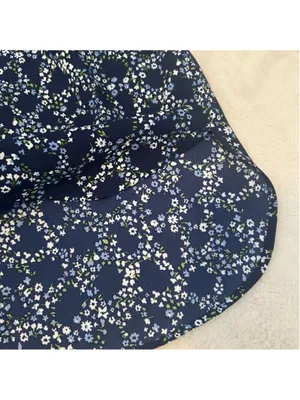 Michael Kors Navy Blue Floral Off Shoulder Blouse Womens XS thumbnail 4