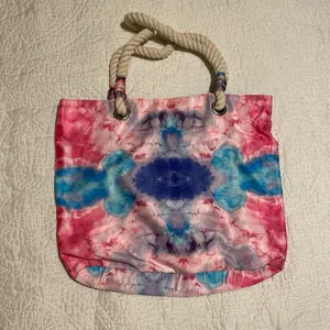 Pink, Purple, and Blue Tie Dye Tote thumbnail 2
