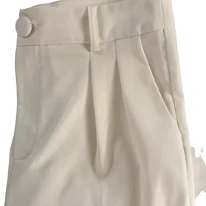 4th & Reckless High Waisted Trouser Pant Sz. 8 Ivory Pleated Pocked Wide Leg thumbnail 3