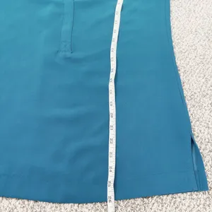Trina Turk Blouse Women SM Teal Blue Split Neck Gold Button‎ Cuff Crepe Tunic thumbnail 10