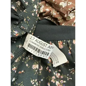 Free The Roses Floral Ruffle Mini Dress Smocked High Neck Tiered Brown Cream S‎ thumbnail 10