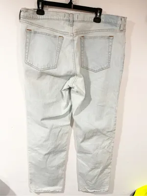 Abercrombie & Fitch The Straight Mid Rise Jeans Light Wash Plus Size 16 thumbnail 4