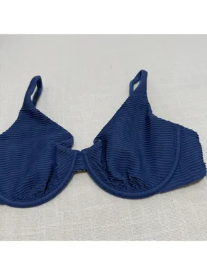 Abercrombie & Fitch Bikini Top Sz M Medium Blue Underwire NWT $55 Swimwear thumbnail 10
