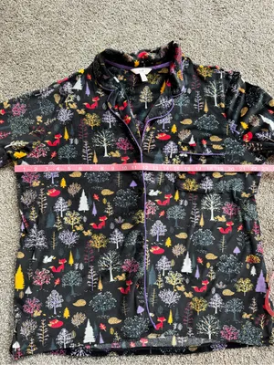 Secret Treasures Women’s L 12-14 Woodland Fox Fleece Pajama Set Black thumbnail 4