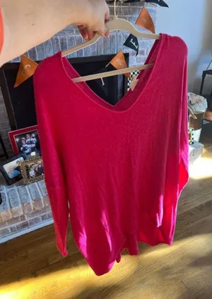Bibi womans pink‎ sweater tunic XL thumbnail 1