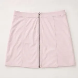 Forever 21 Baby Pink Zip-Front Faux Suede Mini Skirt Coquette L thumbnail 6