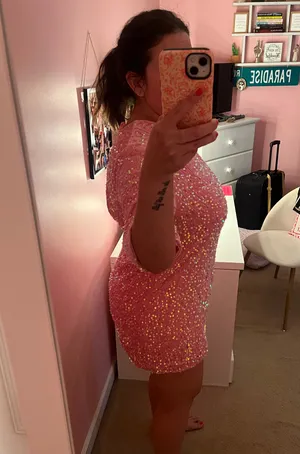 Pink sequin dress Size XL thumbnail 10