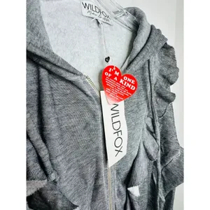Wildfox Urban Outfitters Minka gray burnout full zip new oversized Sweatshirt thumbnail 8