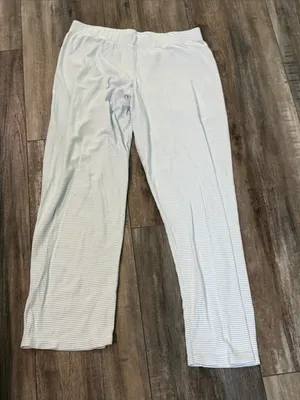 LAKE Pajamas Women Size Small Hydrangea Blue Stripe Pima Cotton Henley Pants thumbnail 1