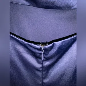 Lulu’s Hollywood Woman Navy Blue Satin Midi Dress thumbnail 5