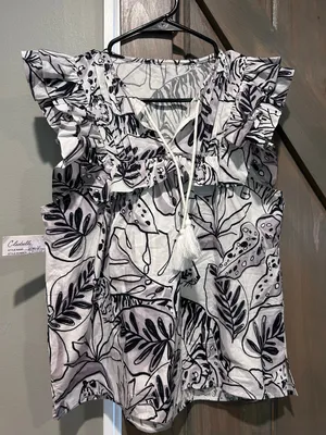 NEW Cleobella Black White Blouse Small - Sample Sale thumbnail 1