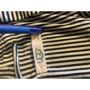 UGG Women’s Black / White Stripe Robe Kimono Size L thumbnail 9