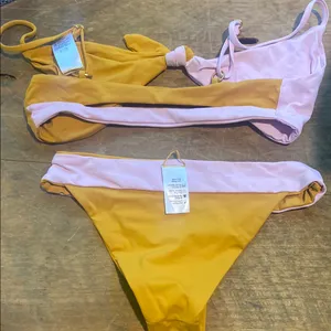 L*Space Gold and Lavender Bikini Set thumbnail 3