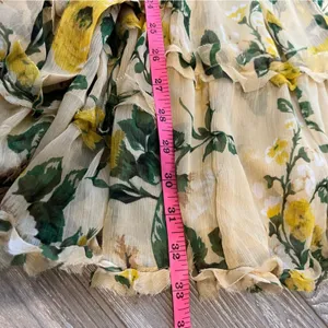 OPT chiffon floral tiered tie side mini dress ruffle sz‎ XS thumbnail 4