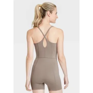 All in Motion Womens XXL Taupe Brown Crisscross‎ Back Active Romper Bodysuit thumbnail 4