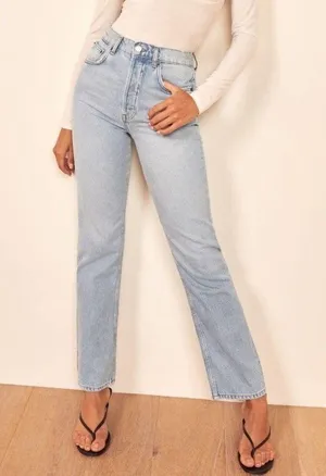 REFORMATION Julia Crop High Cigarette Jean In Powell thumbnail 1