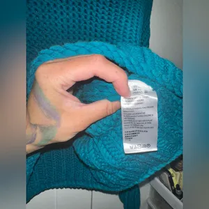 NWOT Free People My Only Sunshine Sweater Chunky Knit In Teal thumbnail 7