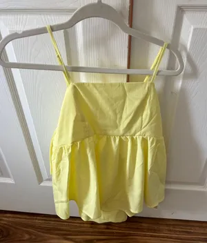 SheIn yellow blouse tank thumbnail 1