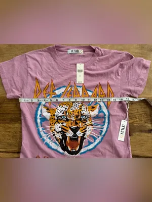 NWT Letluv Def Leopard Adrenalize Tour Tee 🐆 ~ Size XXS Oversized Anthropologie thumbnail 8