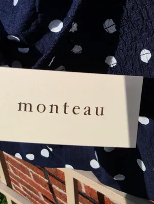 NWT MONTEAU Navy/White Polka Dot Halter Top M thumbnail 3