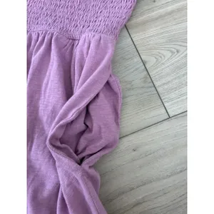 American Eagle Smocked Jumpsuit strapless Purple Mauve L NWT thumbnail 3