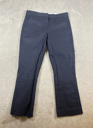 tory burch navy leg snap button mini flare crop trouser 6 Pockets Zip Button‎ thumbnail 1