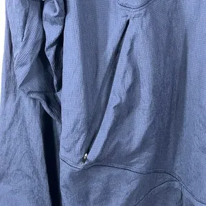 Athleta Teton Anorak Windbreaker Hoodie XL Navy Blue Grid Texture Lightweight thumbnail 8