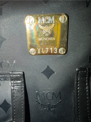 MCM Black Logo Tote with Front Pockets thumbnail 2