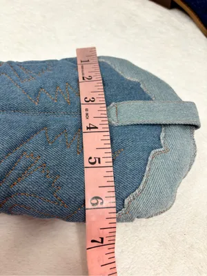 C. Est 1946 Denim Two-Tone Cowboy Heeled Boots Blue Wide Calf Size 7 thumbnail 13