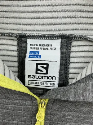 Salomon Gray Hooded Bomber Jacket with Yellow Trim 1158 thumbnail 2