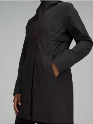 lululemon athletica Black Hooded Trench Coat thumbnail 3