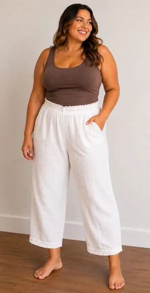 Old Navy White Wide-Leg Pants thumbnail 1
