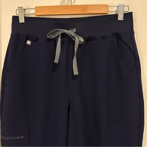 Figs Zamora Jogger High Waisted Scrub Pants Elastic Waist Navy Blue Medium Nurse thumbnail 7