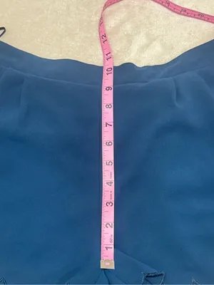 Mine Dark Blue Scallop-Hem High Waist Pull On Shorts Size Large thumbnail 6