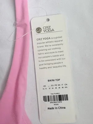 CRZ YOGA RY045 Bikini Top XL 14 Vita Pink NWT thumbnail 2