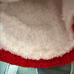PINK - Victoria's Secret New Vibrant Red Knit Beanie with Pom Pom thumbnail 4