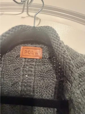 POL Men's Dark Charcoal Cable Knit Open Cardigan thumbnail 3