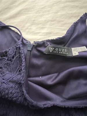 GUESS Navy Blue Lace Dress thumbnail 3