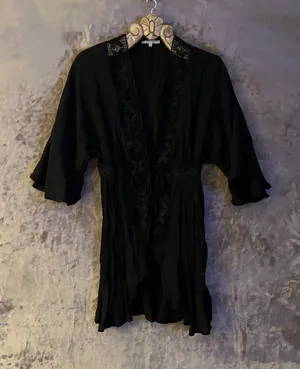 Love Tree Black Lace-Trim Swim Coverup Women’s Size M thumbnail 1