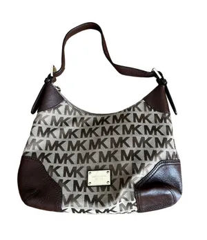 Michael Kors Women's Brown and Cream Shoulder Bag #260125 thumbnail 1