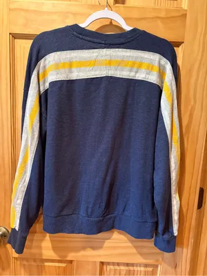 Colosseum Women's Heathered Navy/yellow Crewneck sweatshirt M thumbnail 2