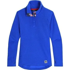 Outdoor Research Trail Mix Snap Pullover Womens XS Blue‎ Grid Fleece Waffle thumbnail 1