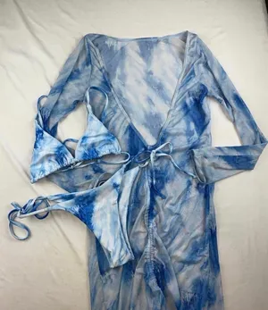 NEW Bikini set + Cover up Blue thumbnail 1