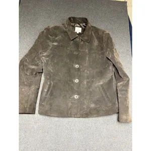 Vtg 90s/Y2K Papaya Brown Leather Women's Suede Button Front Lined Jacket 14 thumbnail 7