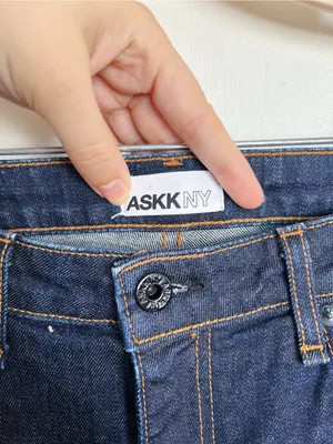 ASKK NY • Juniper Wide Leg Jean flare Olive Resin dark wash stretch trouser thumbnail 5