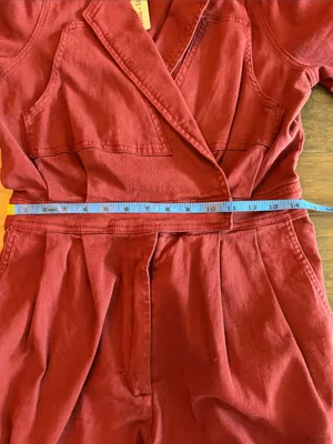 New With Tags Burgundy Day + Moon Stretch Denim Romper Sz M thumbnail 7
