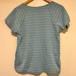 LAKE Pima Cotton Sleep Top Short Sleeve Blue Striped Size Large thumbnail 3