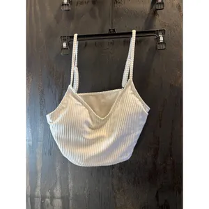 Forever 21 White Ribbed Bikini Set V-Neck‎ Top High Cut Bottoms Medium thumbnail 4